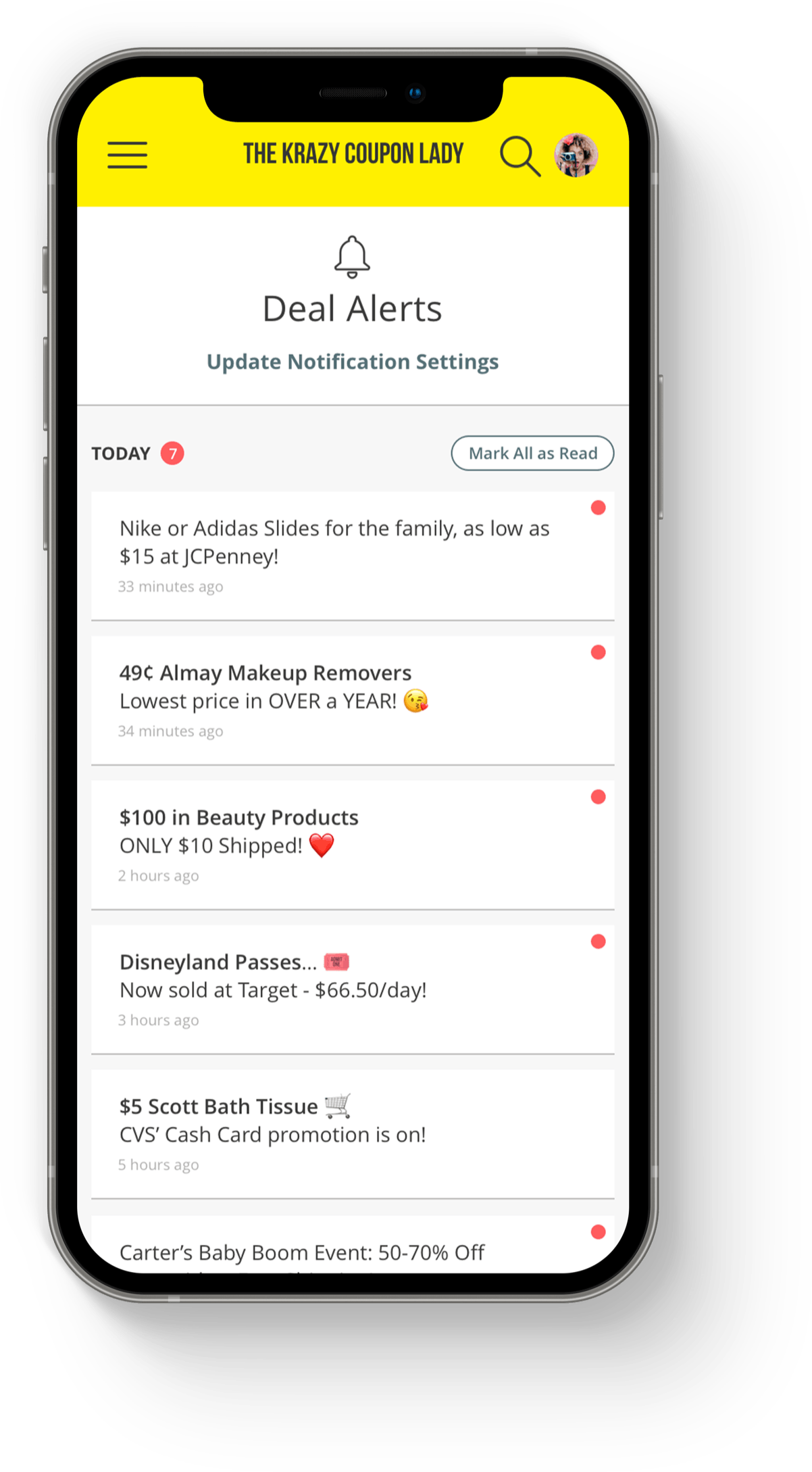 Customize alerts and never miss a deal.