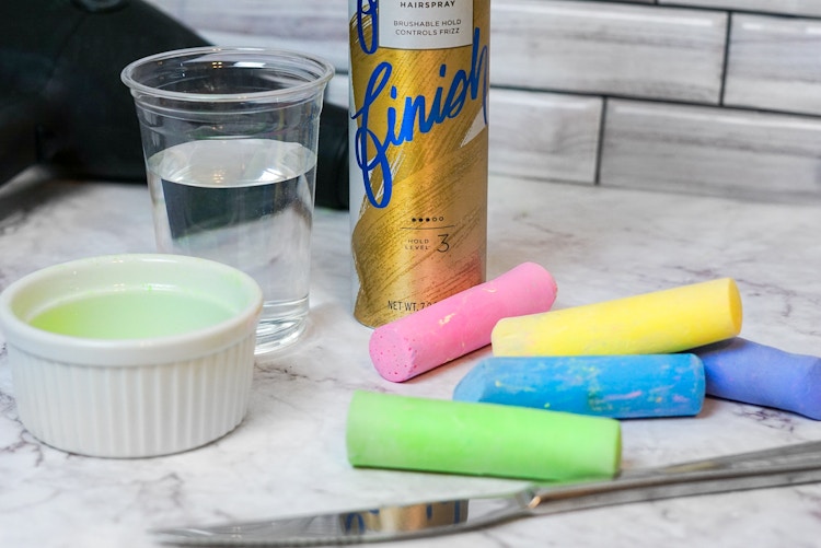 supplies for diy sidewalk chalk hair color