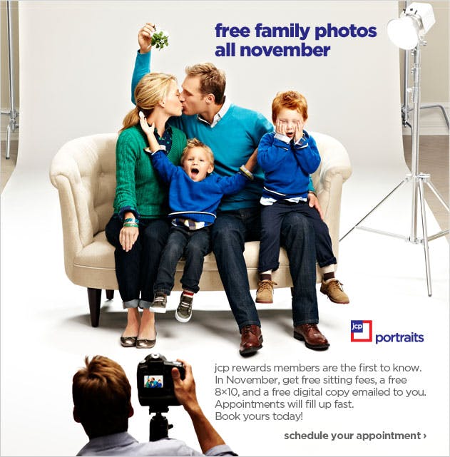 Say Cheese: Free Family Photos in November at JC Penney