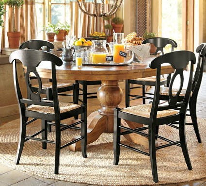 Knockout Knockoffs: Pottery Barn Sumner Round Pedestal Dining Room Inspiration
