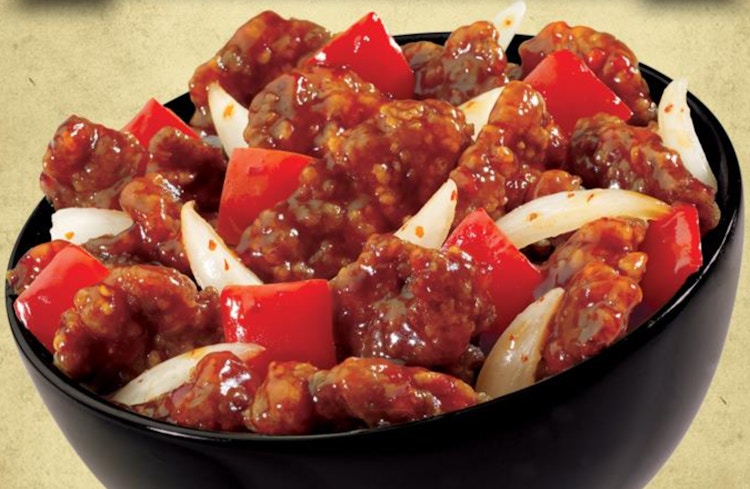 Panda Express Beijing Beef in a bowl