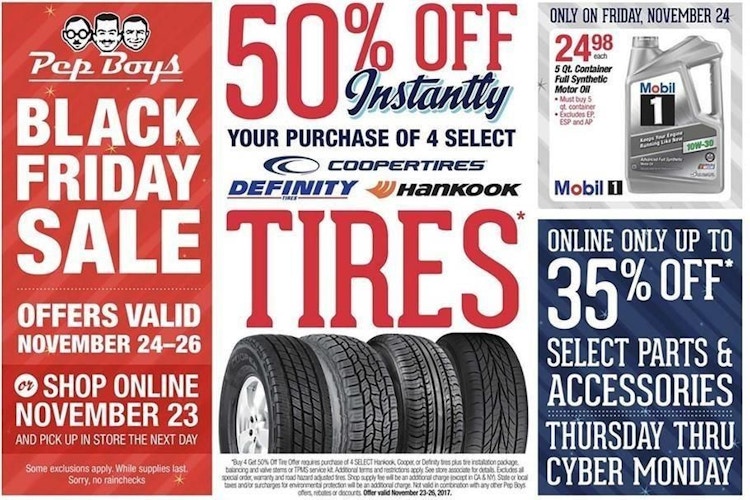 save on tires black friday pep boys ad