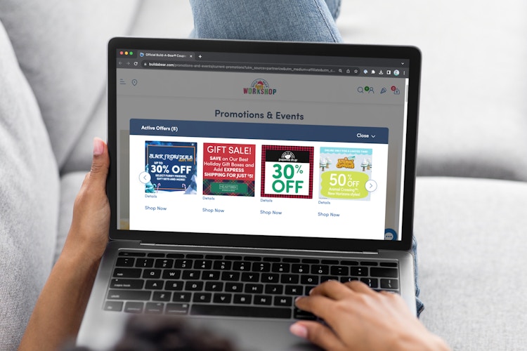 someone looking at the promotions and offers on the Build A Bear website