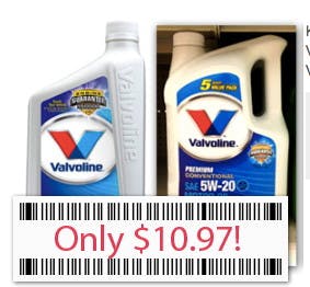 5.00 Valvoline Coupon Motor Oil, Only 10.97 at Walmart! The Krazy