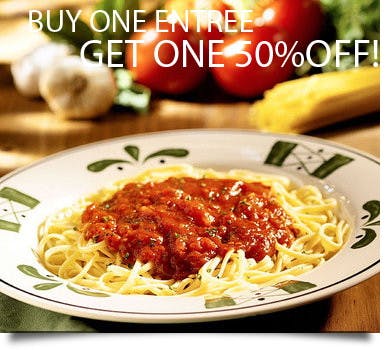 New Olive Garden Coupon---Buy One Entrée Get One Half-Price! - The ...