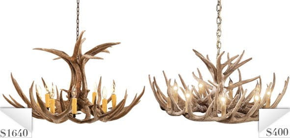 Knockoff Antler Chandelier for 76% Less