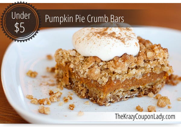 Buttery Pumpkin Pie Crumb Bars