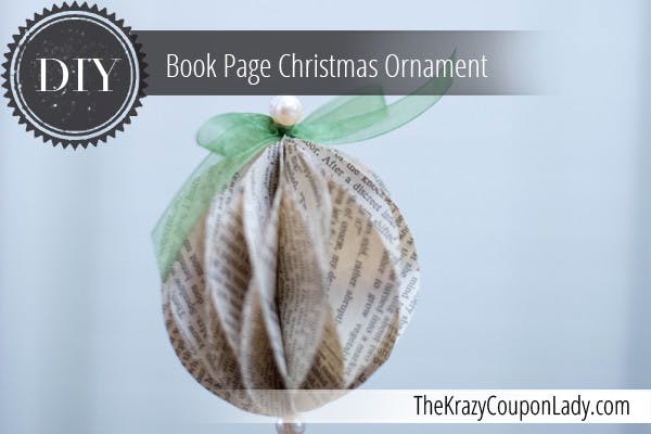 DIY: Book Page Christmas Ornament - The Krazy Coupon Lady