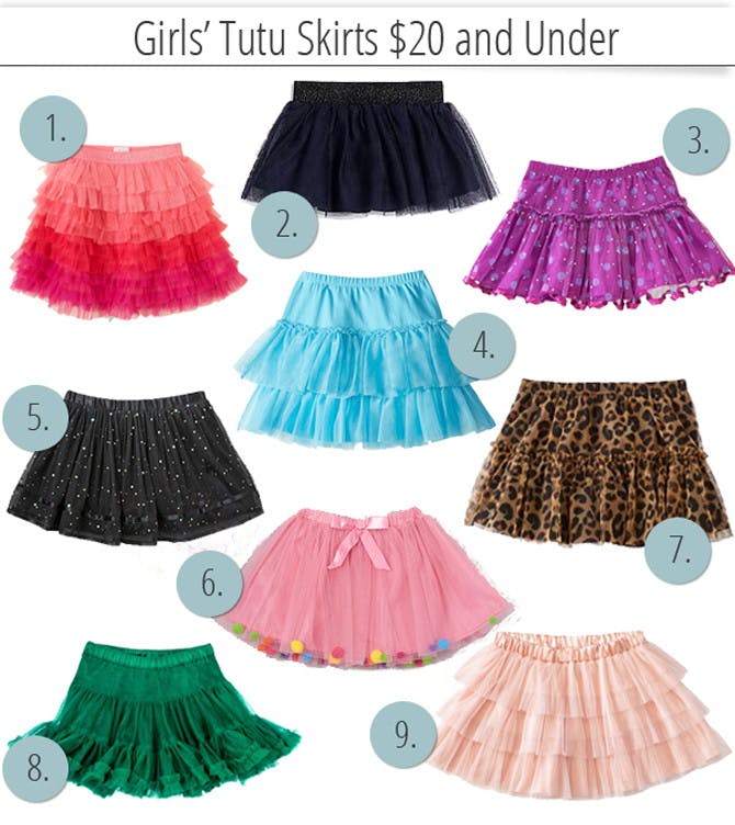 9 Girls' Tutu Skirts, $20 and Under