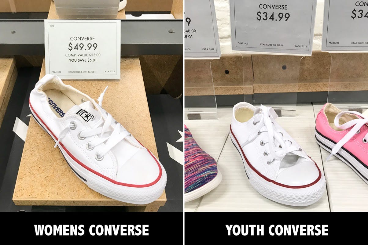 converse womens size guide clothing