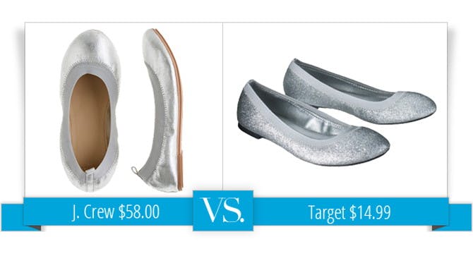 Knockoff Girls' J. Crew Silver Flats for Just $14.99 at Target