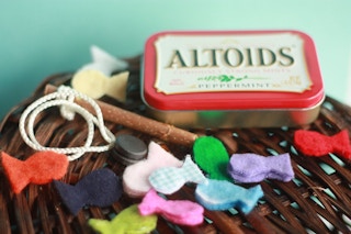 Make a pocket-sized magnetic fishing set.