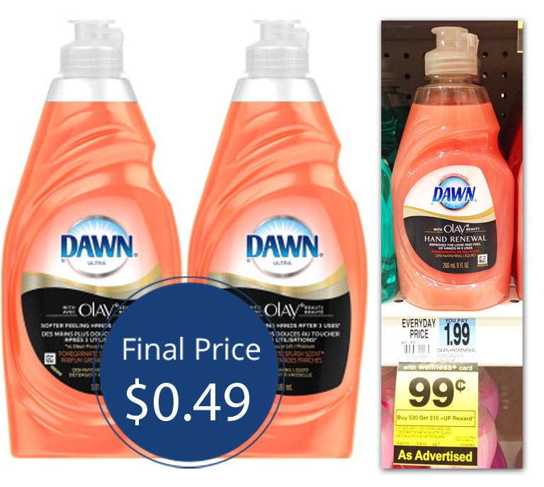Dawn Hand Renewal Dish Soap, Only 0.49 at Rite Aid! The Krazy Coupon