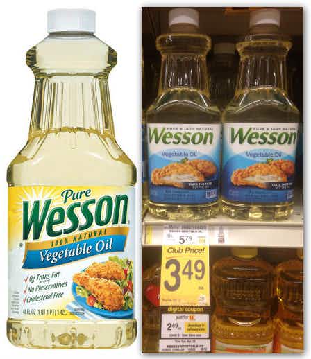 A bottle of Wesson cooking oil
