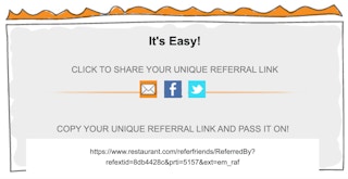 Restaurant.com referral program page