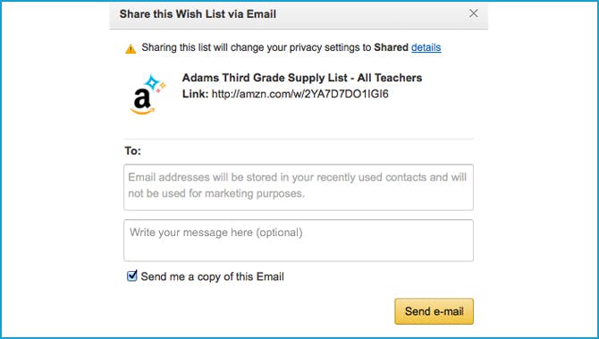 Amazon my to how wish list share How to
