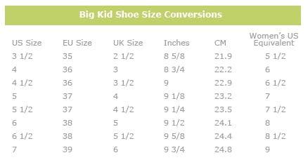 Shoes Size 7 6 shoe size chart