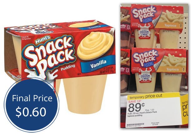 Hunt's Snack Pack PUdding Target