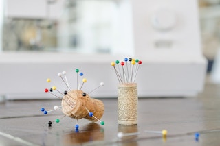 sewing pins in corks