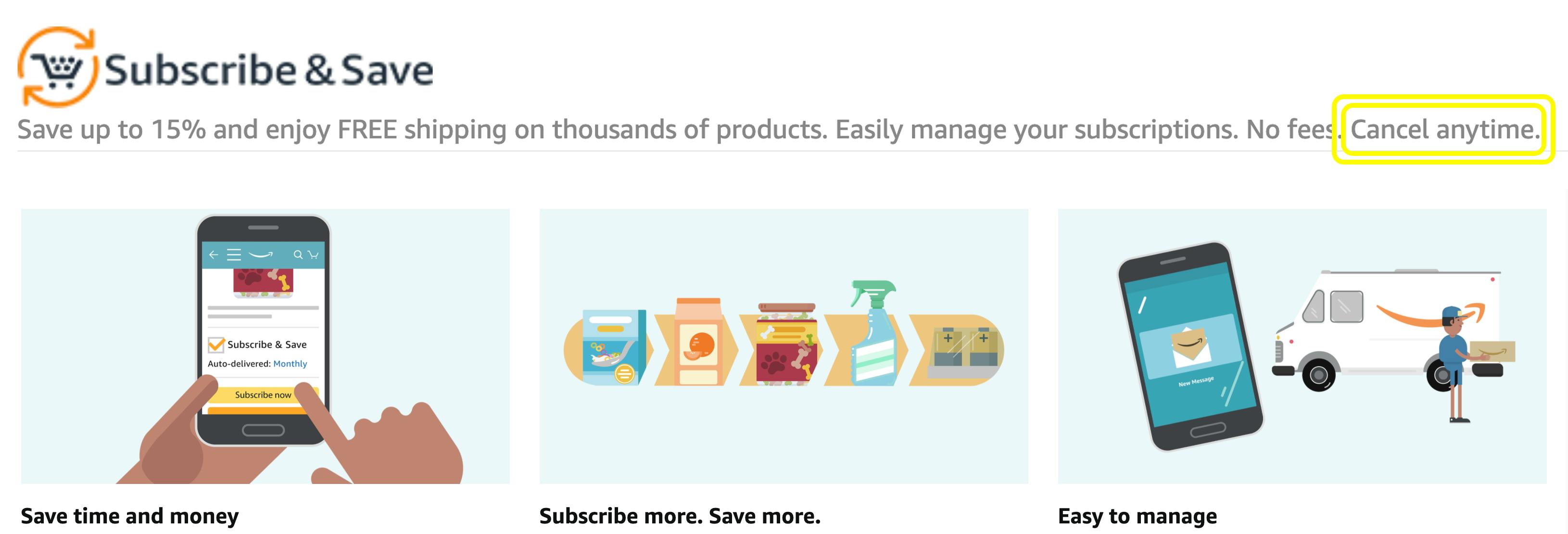 Amazon subscribe and save screenshot