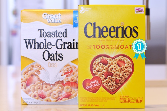 Cheerios vs. Great Value toasted oats cereal