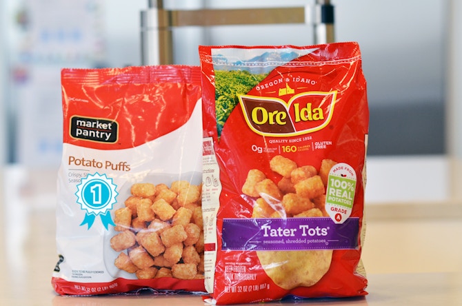 Ore-Ida vs. Market Pantry Tater tots