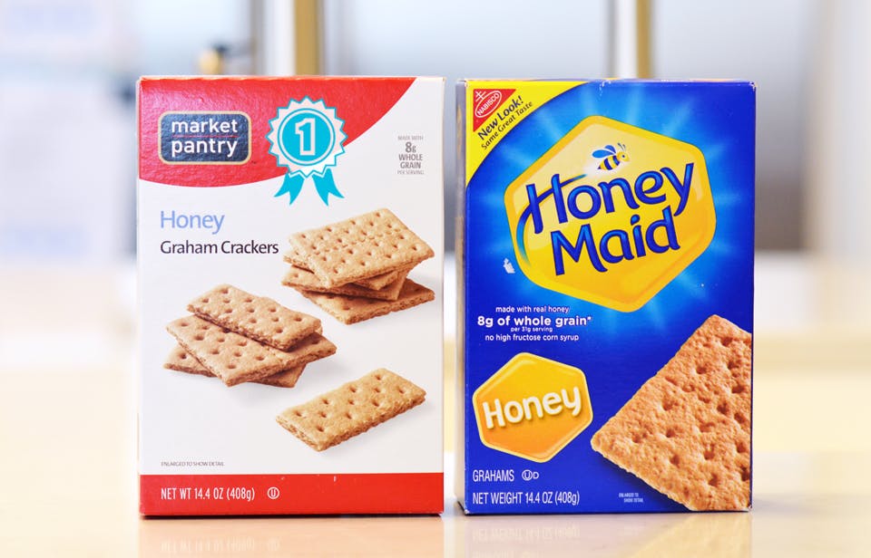 Honey Maid vs. Market Pantry graham crackers