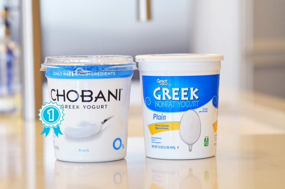 Chobani vs. Great Value Greek yogurt