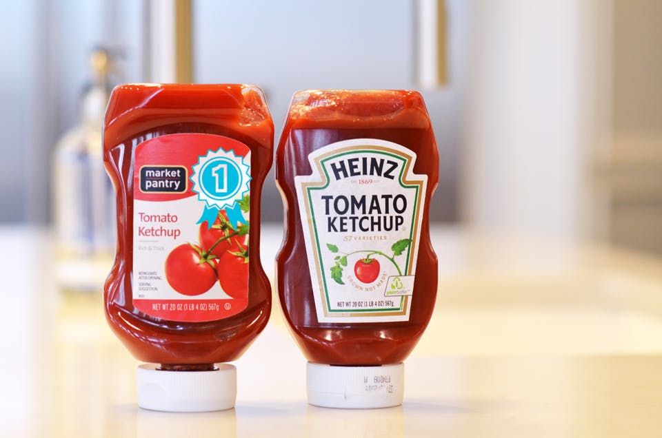 Heinz vs. Market Pantry ketchup