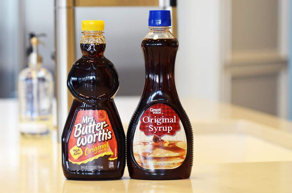 Don't buy generic syrup, peanut butter, paper towels, and crackers.
