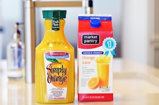 Simply Orange vs. Market Pantry orange juice