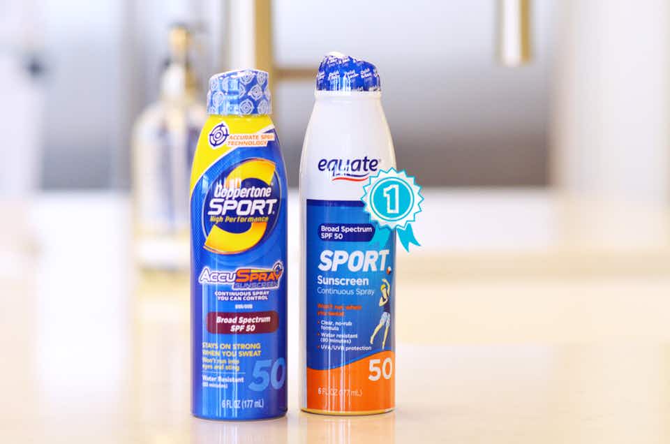 Coppertone Sport vs. Equate sunscreen