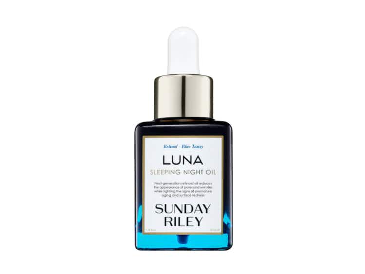 a 1.18-ounce bottle of Sunday Riley Luna Sleeping Retinoid Night Oil from Sephora