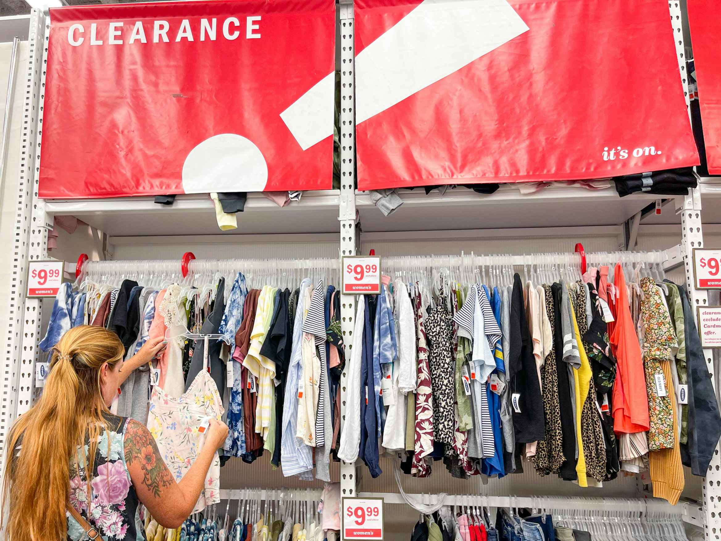woman standing in clearance area in old navy