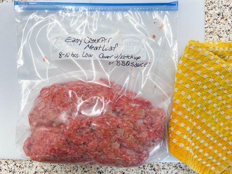 a freezer meal in a ziploc bag