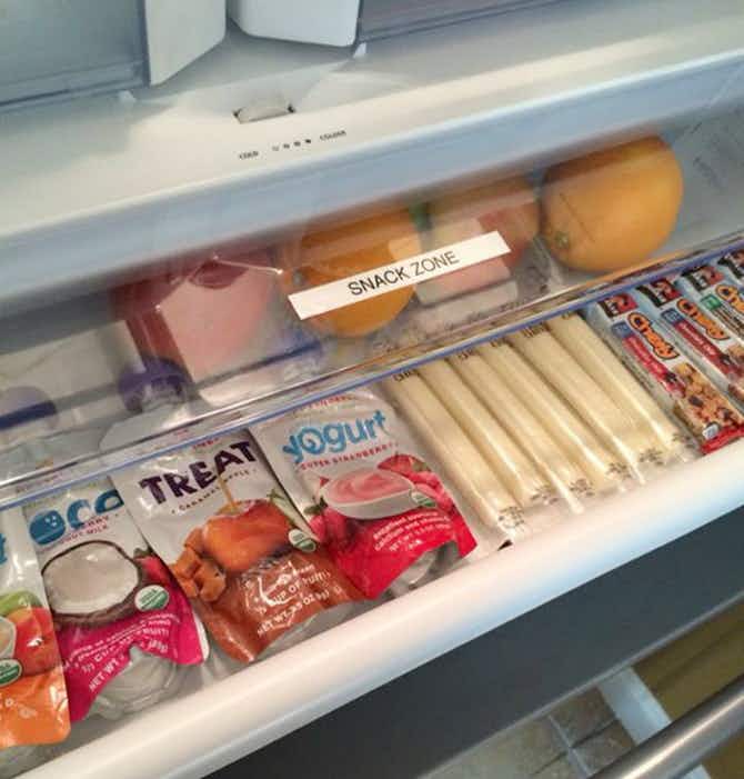 Fridge & Freezer Hack: Create a kid-friendly snack zone that's easily accessible.