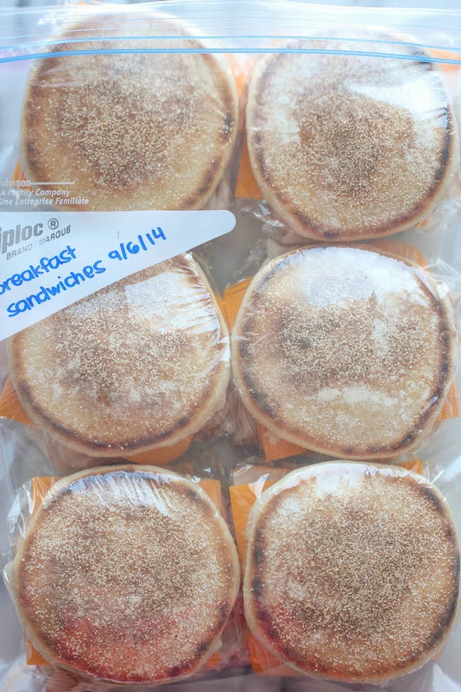 Freezer breakfast sandwiches