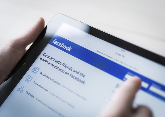 Facebook settlement homepage on tablet