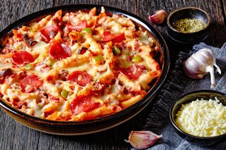 A pepperoni pizza one pot meal