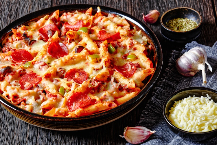 A pepperoni pizza one pot meal