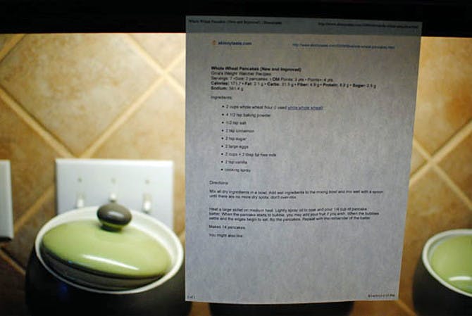 Tape recipes to your cabinets to save counter space on Thanksgiving