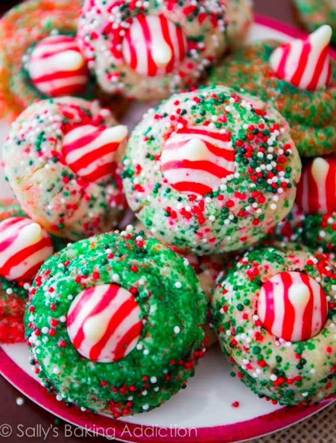 Candy Cane Kiss Cookies