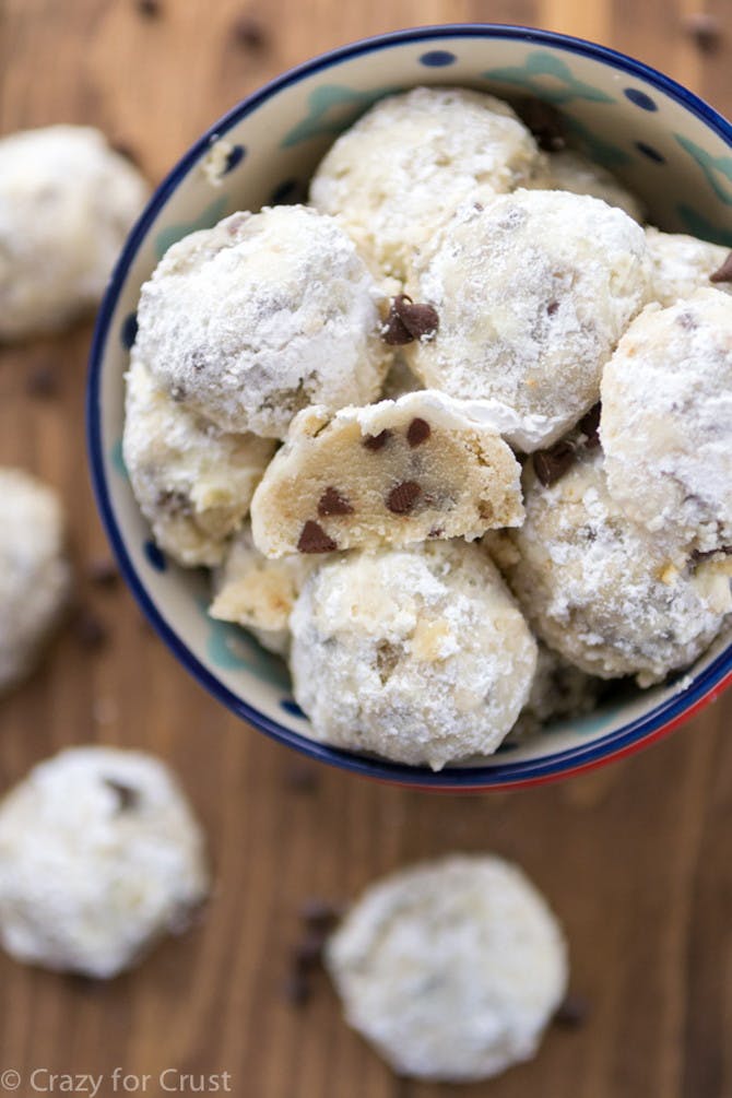 Chocolate Chip Snowball Cookies