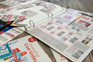 coupons organized in folder