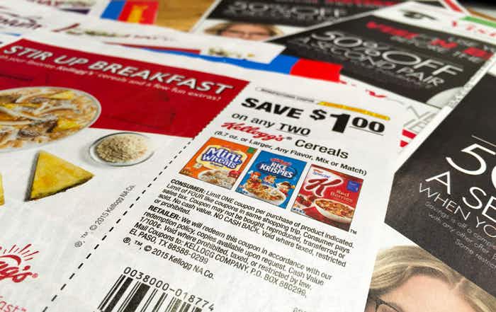 Subscribe to the Sunday newspaper for coupon inserts.
