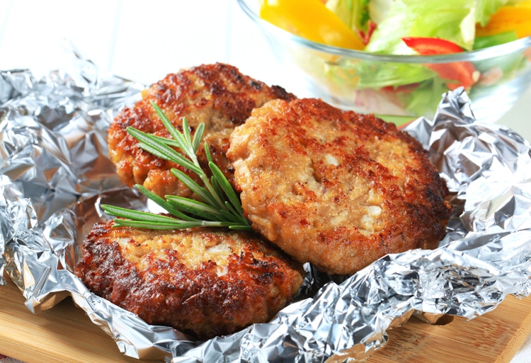Falafel burgers in some foil