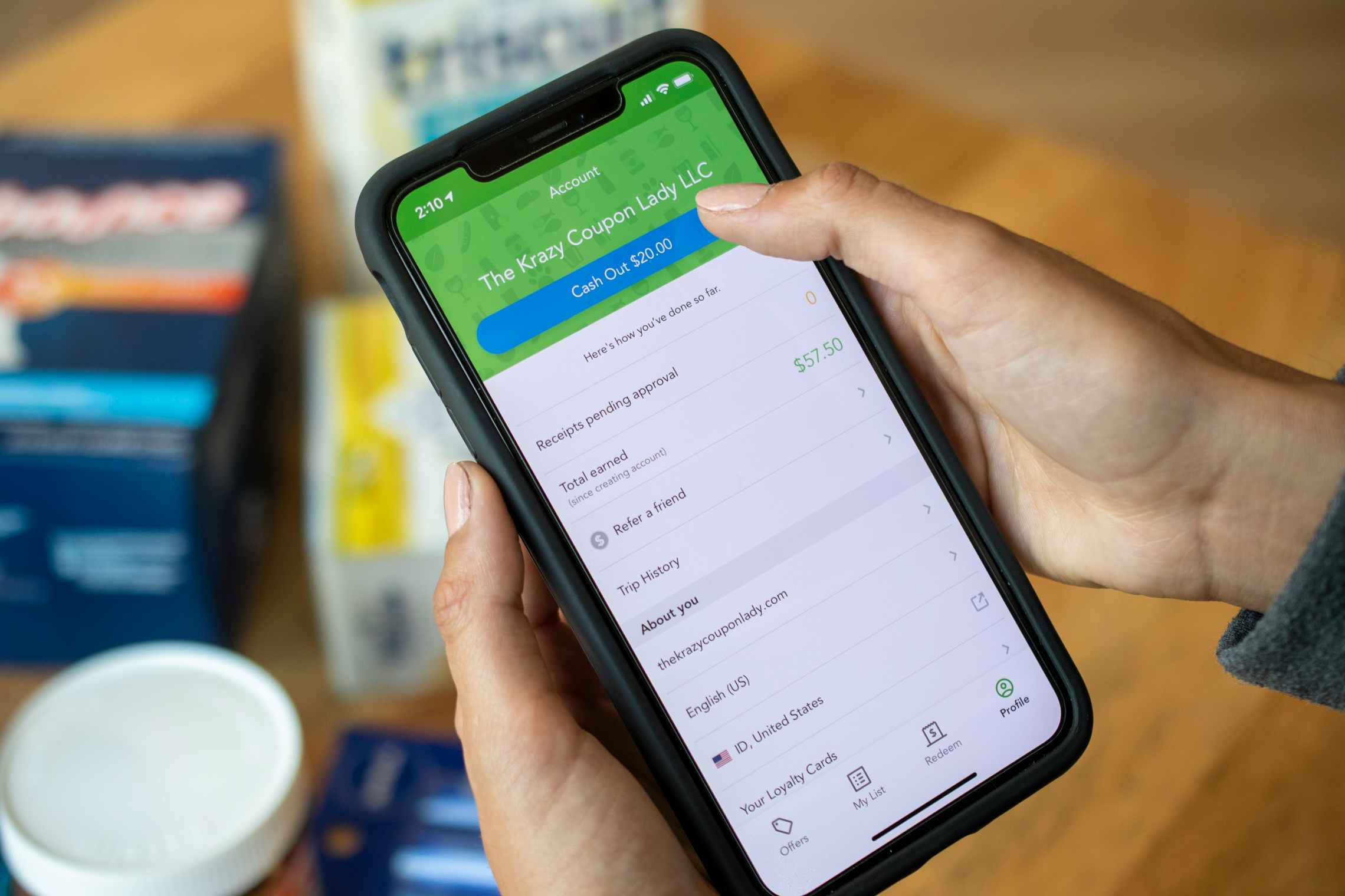 A checkout 51 app displaying the cash out page.