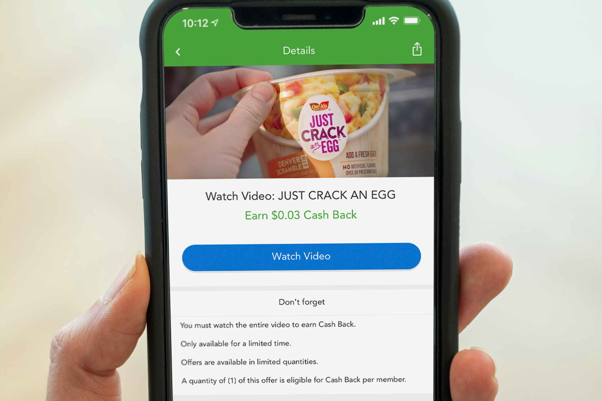 Watch Video to earn cash pack offer on the Checkout51 app
