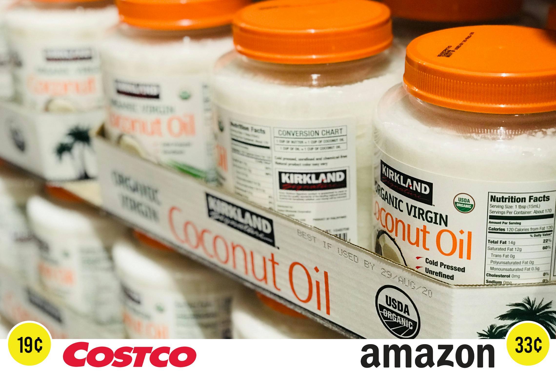 Kirkland brand coconut oil at Costco