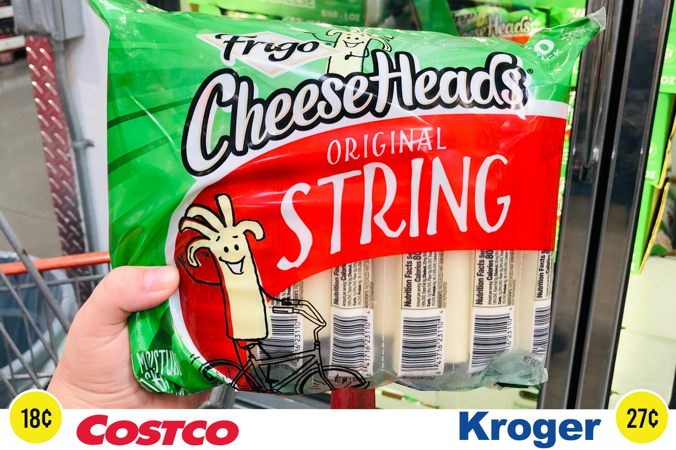 Cheeseheads string cheese at Costco